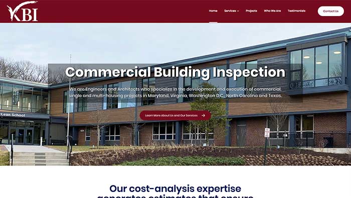 KBI Commercial Inspection Business Website – LIVE Sept. 2020